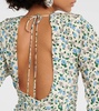 Floral open-back silk minidress