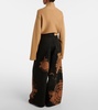 Printed cotton wide-leg pants