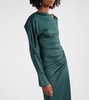 Ruched asymmetric gown