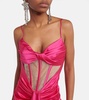 Draped corset satin gown