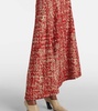 Draped jacquard midi dress