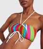 Iride printed bandeau bikini top