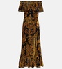 Paisley velvet maxi dress