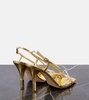 Nour snake-effect metallic leather sandals