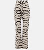 Zebra-print jeans