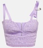 Versace Allover cutout cotton bustier