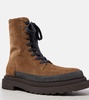 Suede combat boots