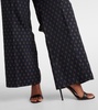 High-rise wool and cotton wide-leg pants