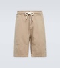 Drawstring cotton shorts