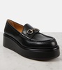 Horsebit leather wedge loafers