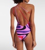 Printed lycra one piece swimsuit