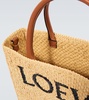 Logo raffia tote bag