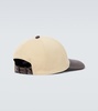 Leather-trimmed cotton baseball cap