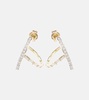 14kt Y-bar gold hoop earrings with diamonds