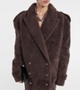 Rutul oversized faux fur-trimmed coat