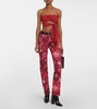 Printed high-rise straight jeans