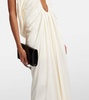 Cutout crepe satin gown