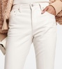 Isola leather-blend cropped bootcut pants