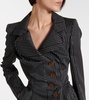 Pinstriped wool and cotton blazer