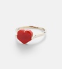 Corazón Mini 9kt gold ring with coral