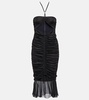 Ruched jersey midi dress