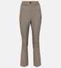 Checked high-rise slim pants