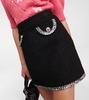 Embroidered tweed high-rise miniskirt