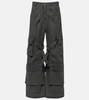 Mid-rise wide-leg cargo jeans