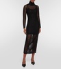 Black Cage Knit Maxi Dress