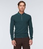 Zip Ridge wool and silk polo sweater