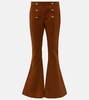 Low-rise flared cotton pants