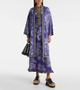 Printed silk twill robe