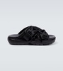 Black Snap Slide Sandals