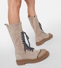 Suede lace-up boots