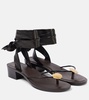 Cord leather thong sandals