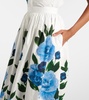 Painted Floral Volume Midi Skirt