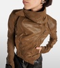 Asymmetric leather biker jacket