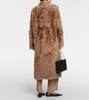 Curly shearling lamb long coat