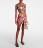 Patchwork printed cotton beach cover-up