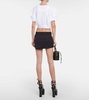 Low-rise wool miniskirt