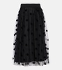 Polka-dot tulle midi skirt