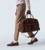 Leather duffel bag