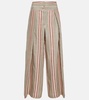 Notan striped wide-leg linen pants