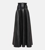 Grace flared faux leather maxi skirt