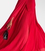 Caped pleated gown