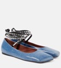 Ane embellished denim ballet flats