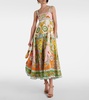 Pinball Printed Linen Maxi Dress