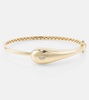 Water Droplet 14kt gold bangle with diamond