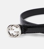 Double G patent leather belt