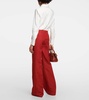 High-rise flared linen pants